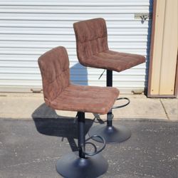 Adjustable Brown Bar Stools