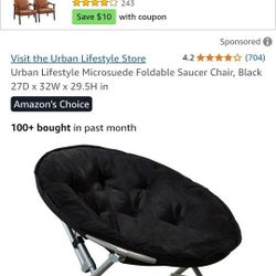 Urban Lifestyle Microsuede Foldable Saucer Chair 