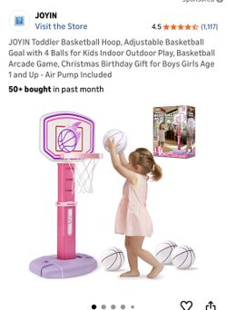 Joyin New Pink Adjustable Toddler, Basketball Hoop W Pump