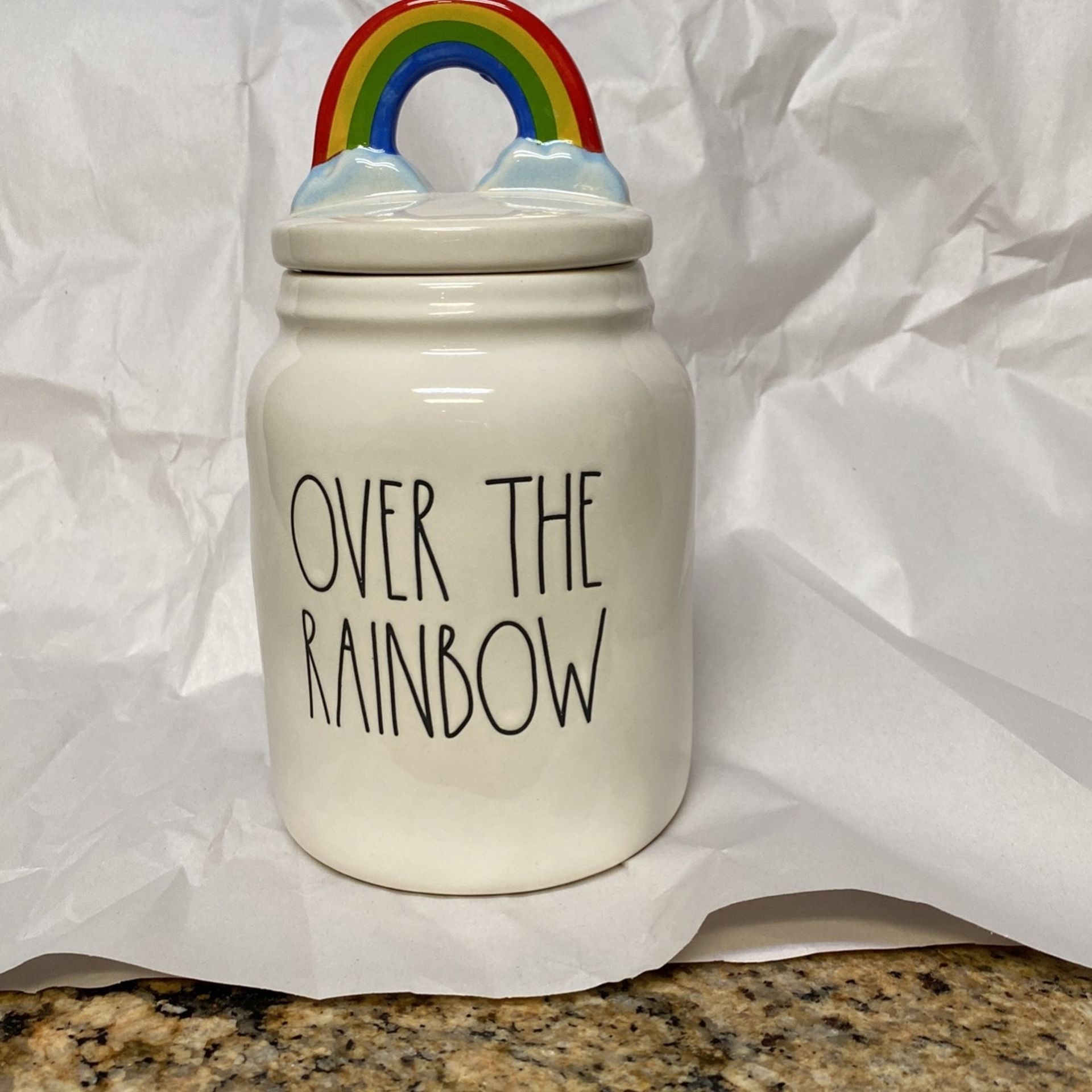 Rae Dunn Over The Rainbow Canister