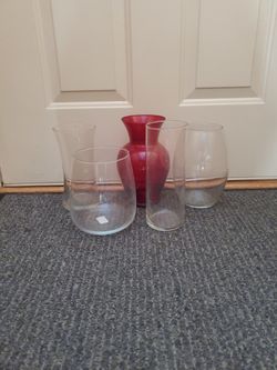 5 Glass Flowers Vase