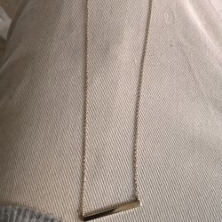 Gold Plated 925 Stamped Bar Necklace 