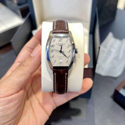 Longines Collection Series Automatic Mechanical Movement 30m Waterproof Women's Watch Swiss Watch 26*30.6mm Silver Dial 18k 5N Pink Gold Case （P244）