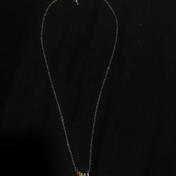 925 Sterling silver heart rainbow necklace