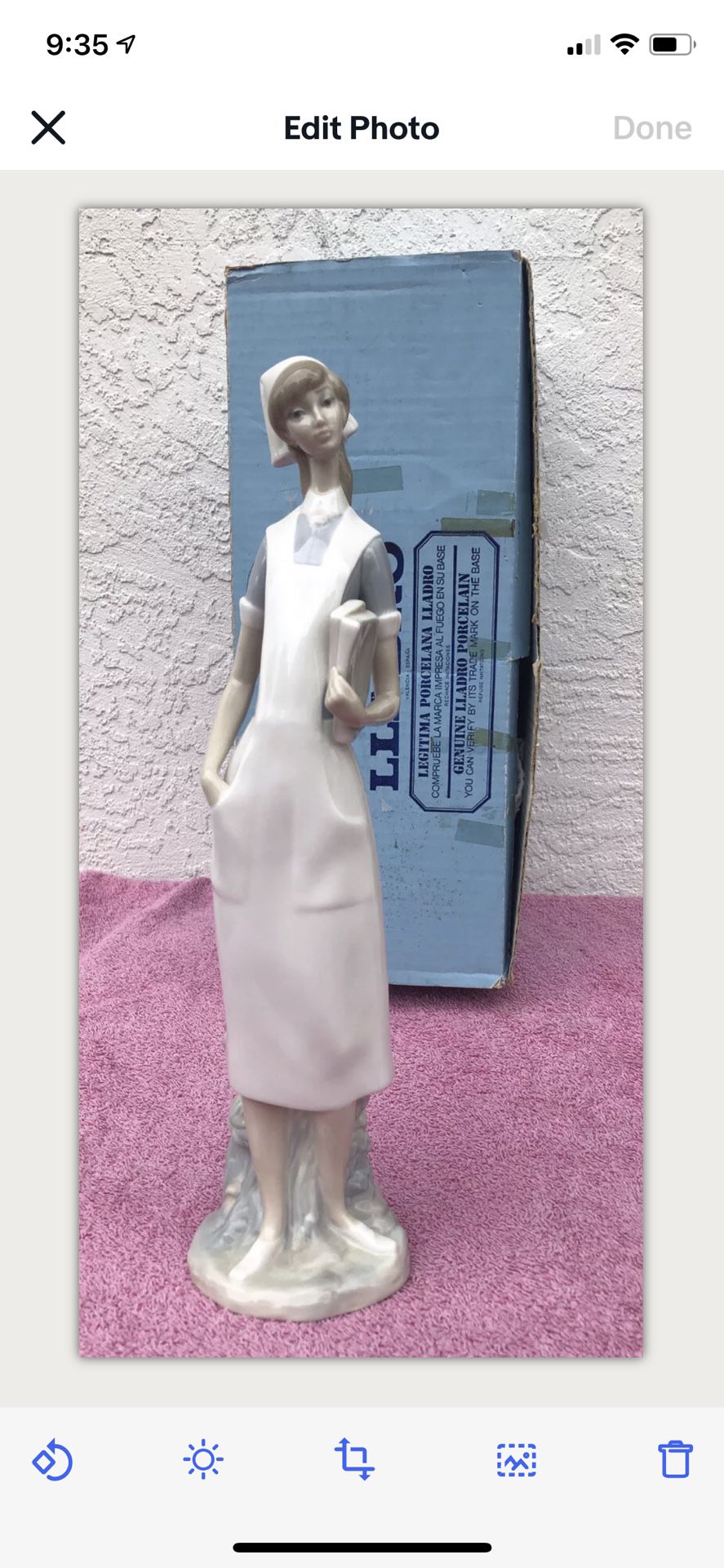 Vintage Lladro Nurse Figurine #4603 1971 Sculptor Salvador Furio 14 1/4" w/box