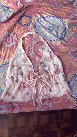 Pink peach floral summer top
