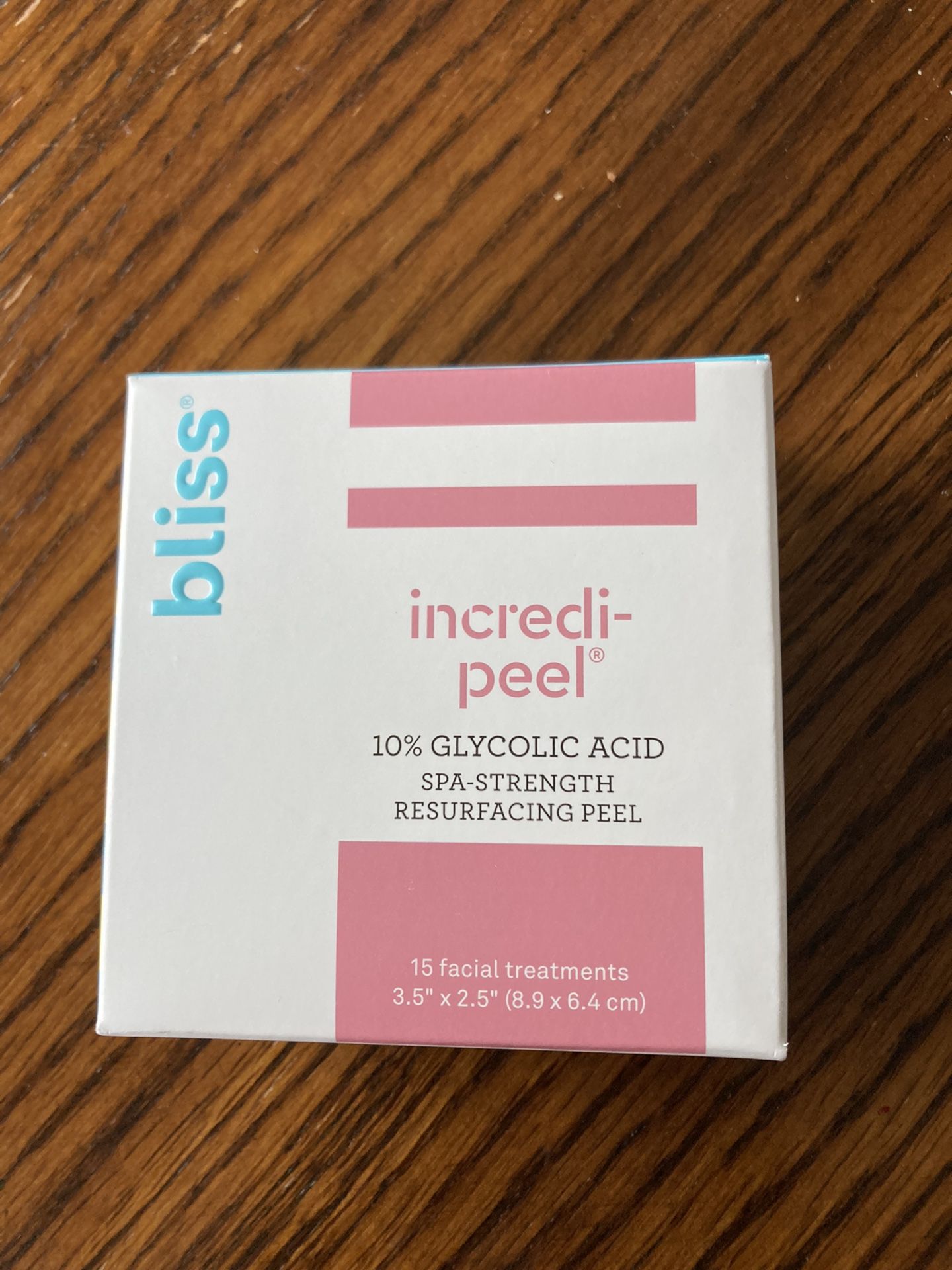 NWT Bliss incredi-peel 10% Glycolic Acid SPA- Strength Resurfacing Peel Pad 15 Facial treatments