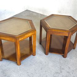 A Pair of Hexagonal End Tables 