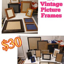 24 Vintage Picture Frames - Mixed Styles and Sizes $30/all - *MUST GO*

