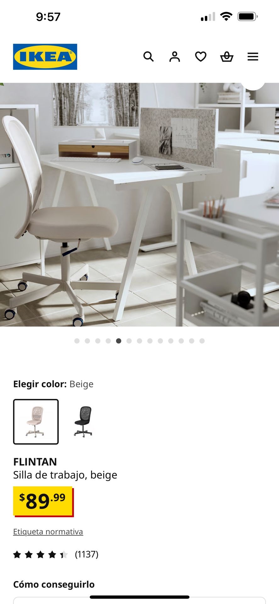 Flintan Office Chair Beige