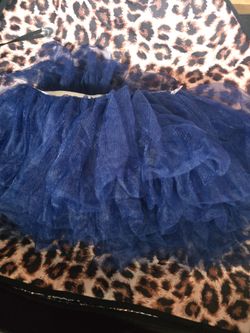 Blue tulle skirt short