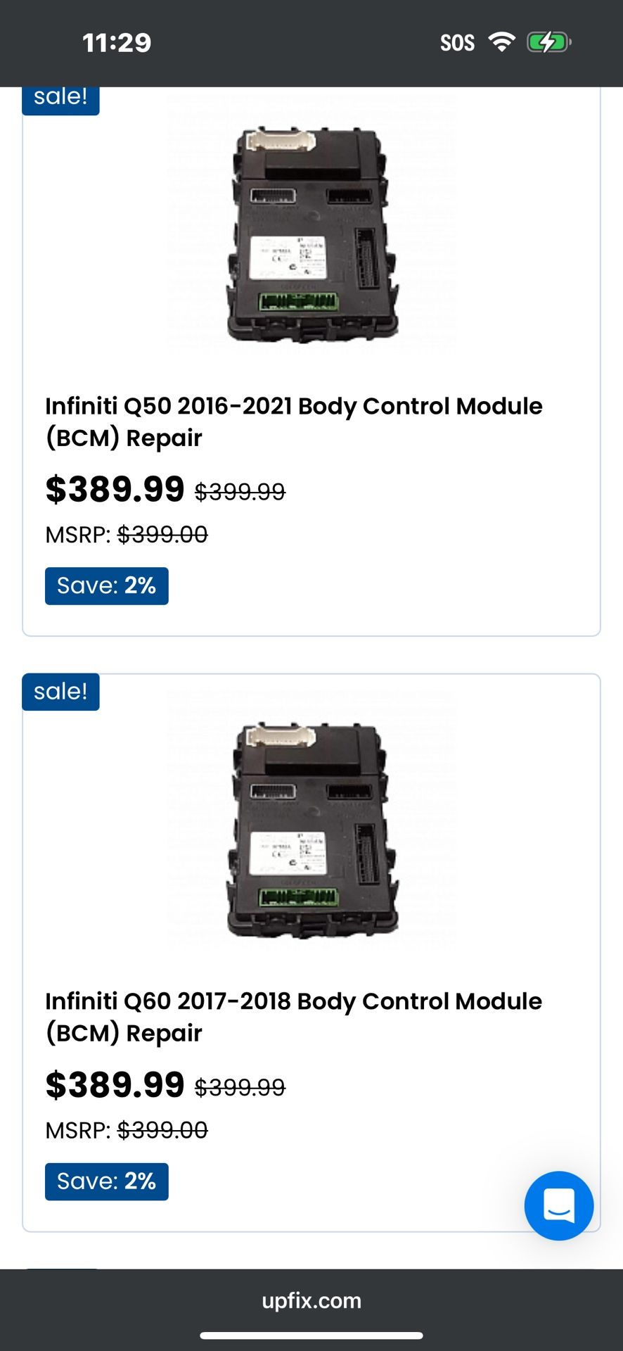 Infinity Body Control Module