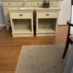 Two Coastal Beach Sand End Tables