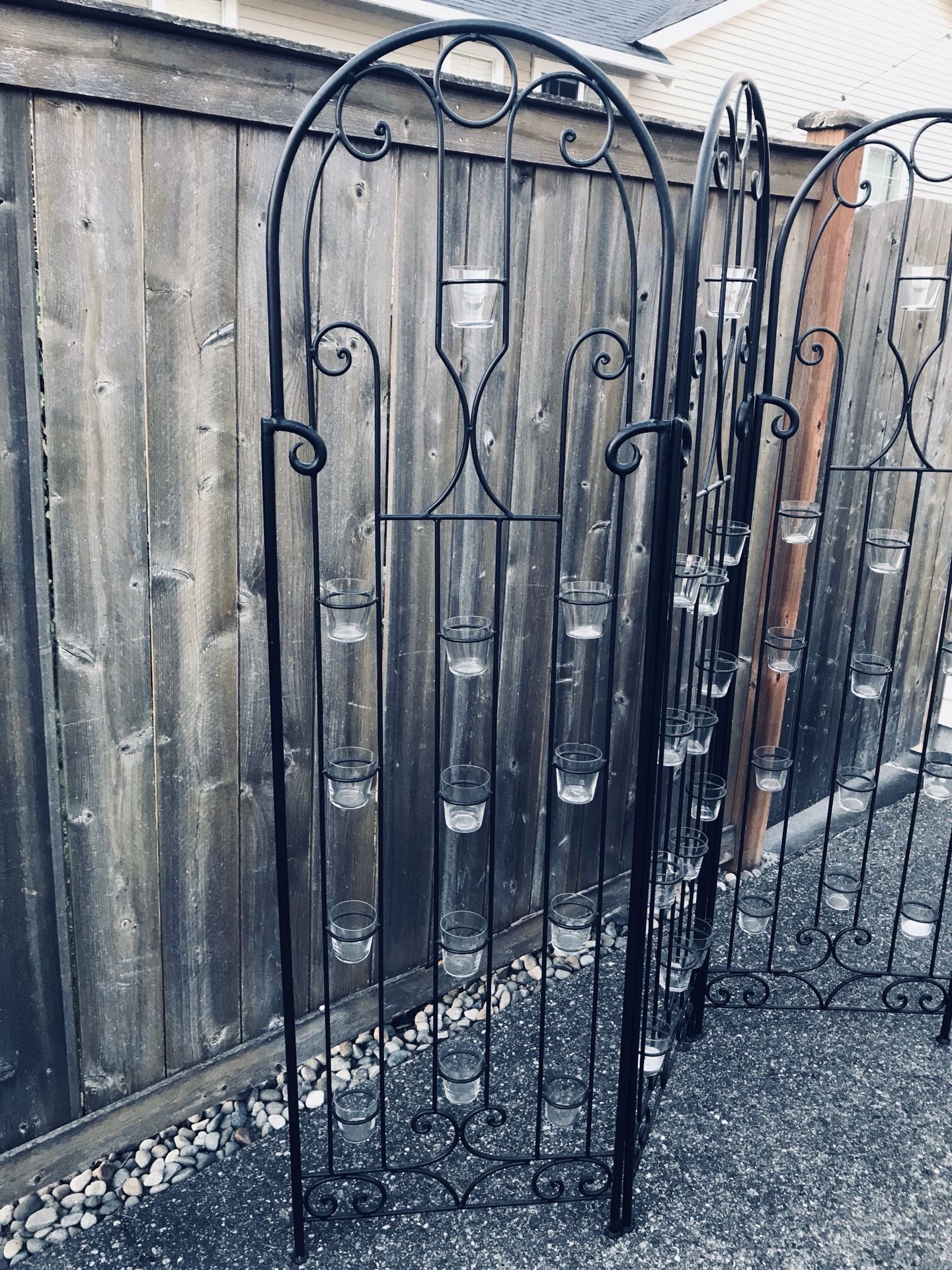 Illuminations black iron room divider/ votive holder with room for 39 candles for Sale in