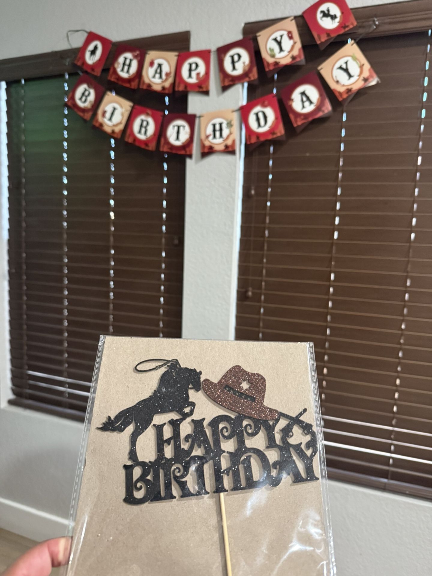 cowbow cake topper and banner 