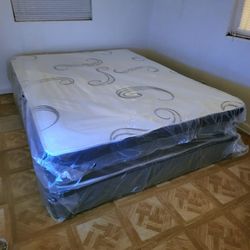 NEW FULL SIZE MATTRESS AND BOX SPRING - 2PC