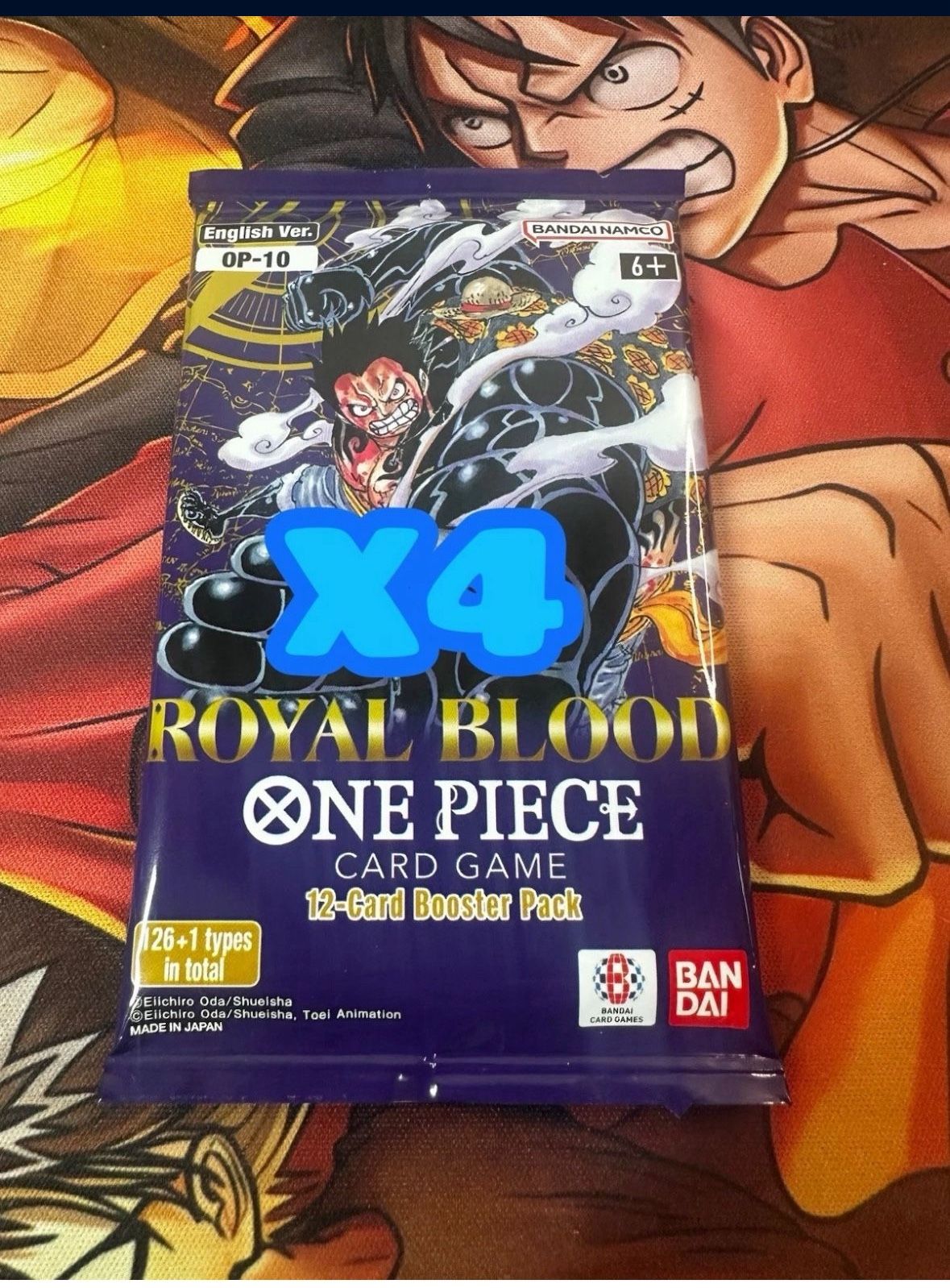 One Piece Card Game Royal Blood OP10 x4 Booster Packs English