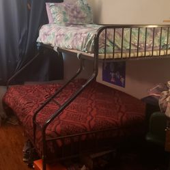 Bed Frame With  Twin And Queen Mattress 