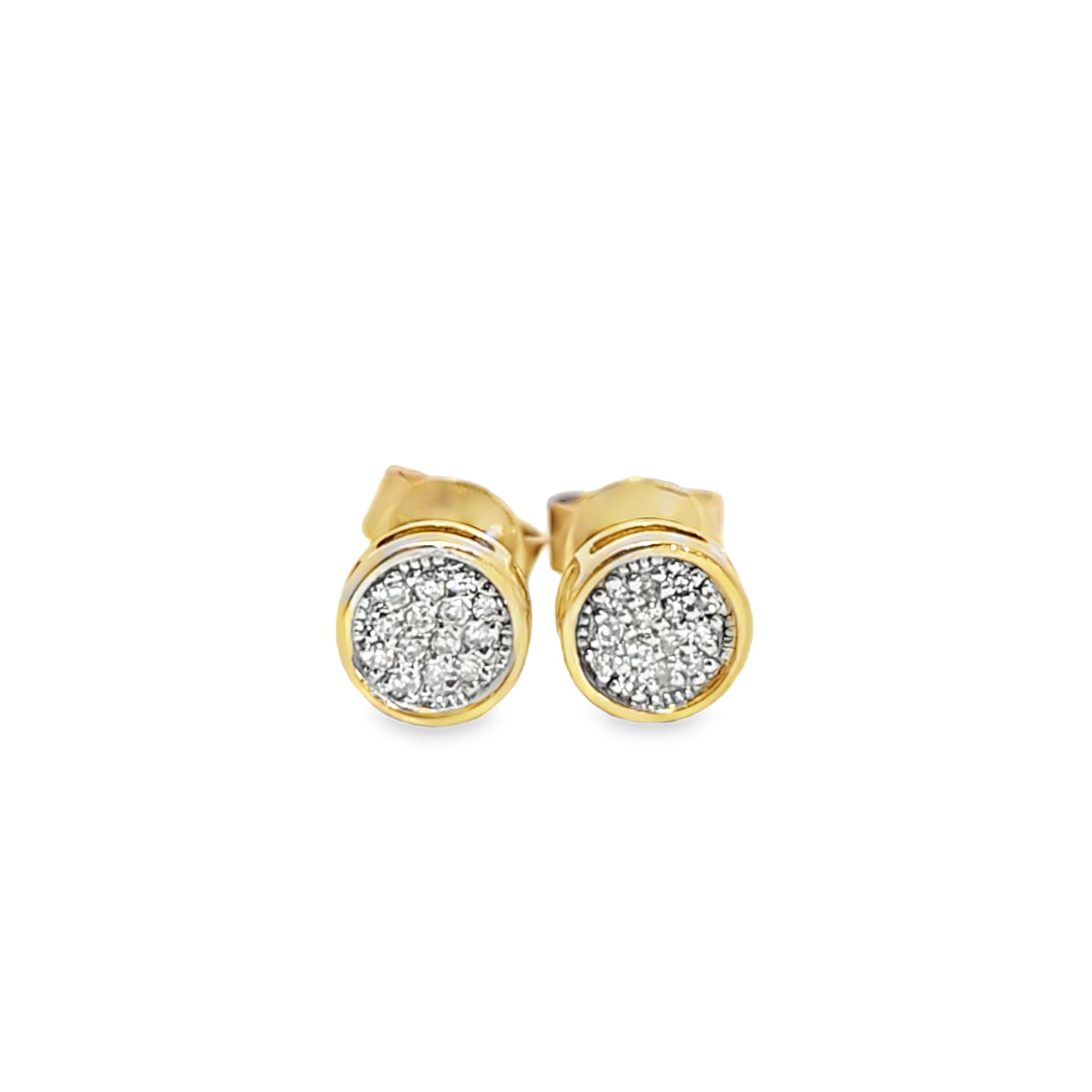 10k Yellow Gold Diamond Round Cut Earrings 0.06 ctw