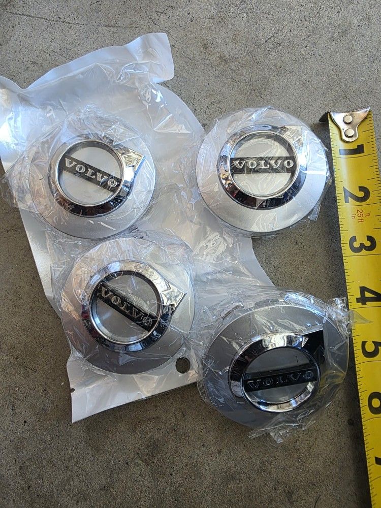 4 New Volvo Wheel Rim Caps 65mm Silver Car Part