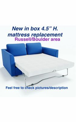 New in box Rhyme source 4.5 Inch Cold Gel Memory Foam Mattress Replacement for Sleeper Sofa and Couch Beds. Russell/Boulder area