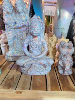 Meditating Hanuman Hindu Deity Statue
