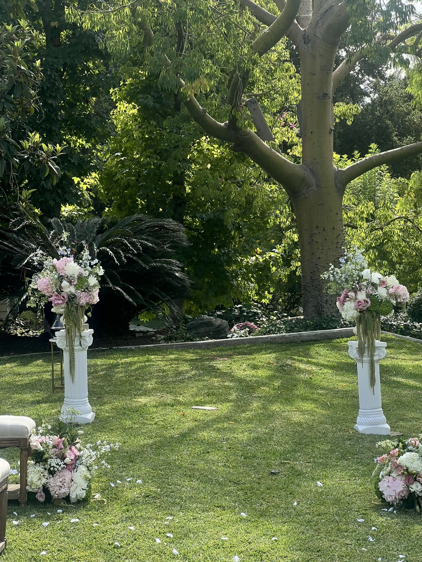 Beautiful white heavy pillars