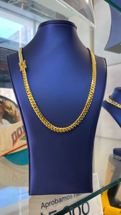 8mm Miami Cuban Link Chain Handmade 22” Gold Over Silver