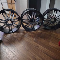  3 - 24 × 12  Black Rims Universal
