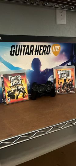 PS3 Bundle-Guitar Hero/22 games/dual shock controller