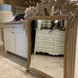 Grape vine Vintage Victorian Ornate Wood Mirror Rare Find