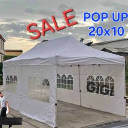 10x20 Pop up Canopy Tent, Protable Canopy Tent with Sidewalls Waterproof Commercial Pop up Tent for Parties, Wedding, Camping, Courtyard with Carry