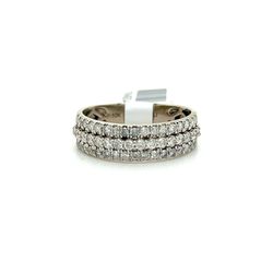 10kt White Gold Diamond Ring 3 Rows Of Diamonds 3.80grams Size 10 164904 12