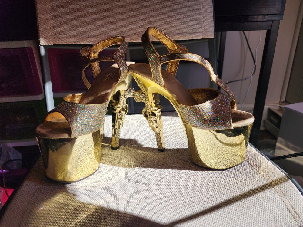 Gold Dancing Shoes Size 7