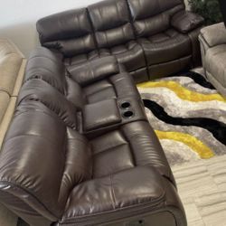 Madrid two-piece sofa loveseat, reclining living room $1099