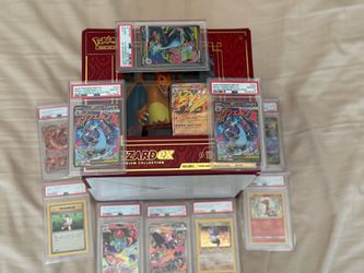 Charizard Ex SPC and various graded PSA cards
