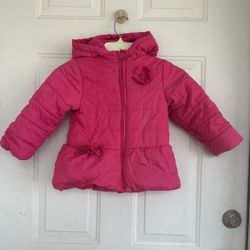 Little me Toddler Girl Jacket Pink Puffer Coat size 3T