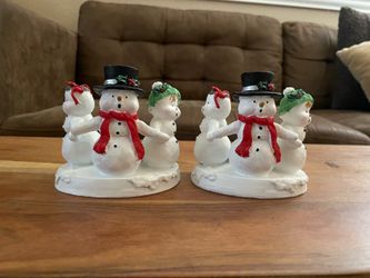 Christmas Snowman Tamper Candle Holders