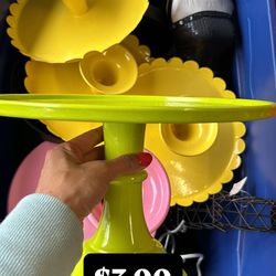 Lime green cake stand