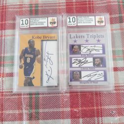 Two Graded 10 Gem Mt Facsimile Autograph Cards