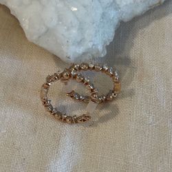 ROSE GOLD 20 DIAMOND SMALL HOOP EARRINGS 