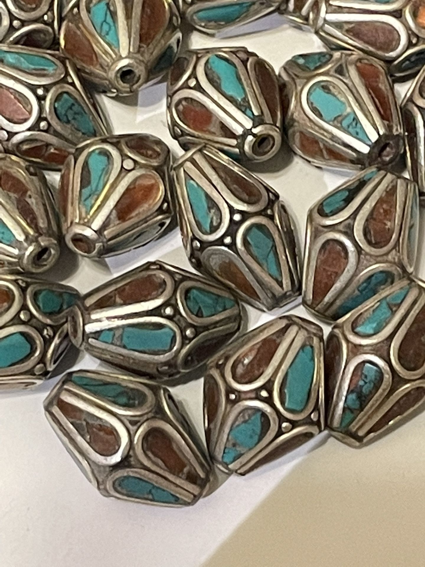 Tibetan Turquoise Bead Lot Of 4