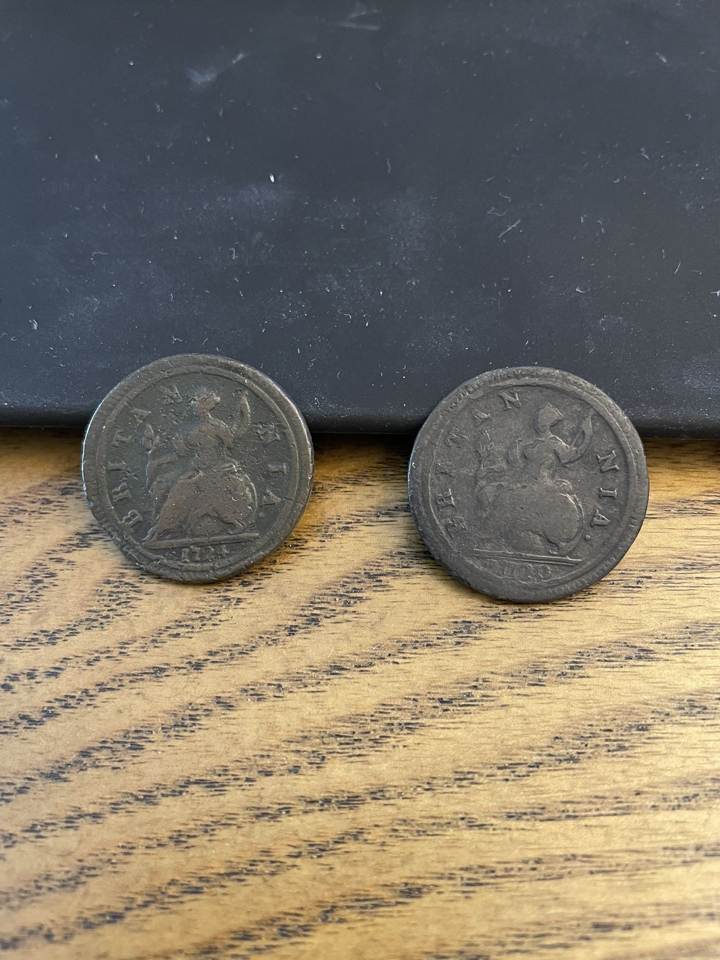 Rare 1720 And 1724 Half Penny Coins From Great Britain
