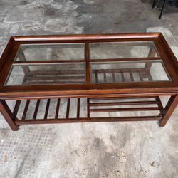 VTG Wooden/Glass Table 