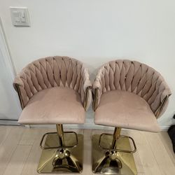 Velvet bar stools (pink)
