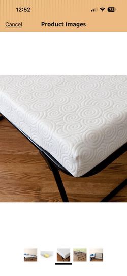 Twin Foldable Metal Guest Bed Frame + 4” Foam Mattress + Storage Cover