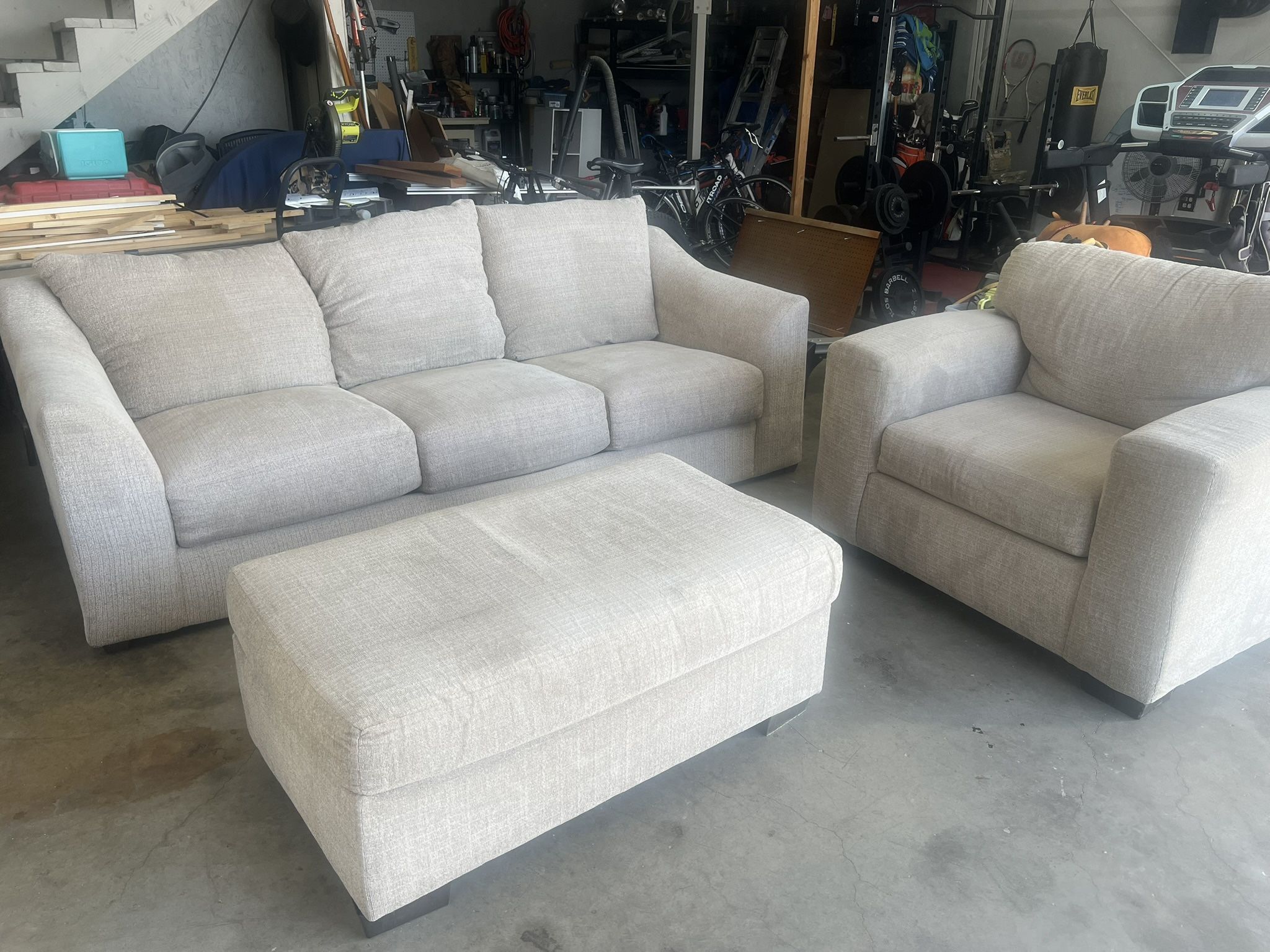 Couch, Chair, Ottoman