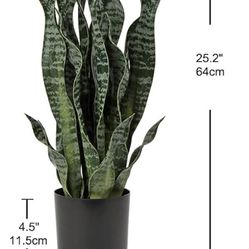 1 Faux Snake Plant With Pot