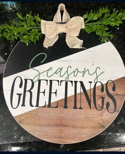 Christmas Seasons Greetings Wall Sign