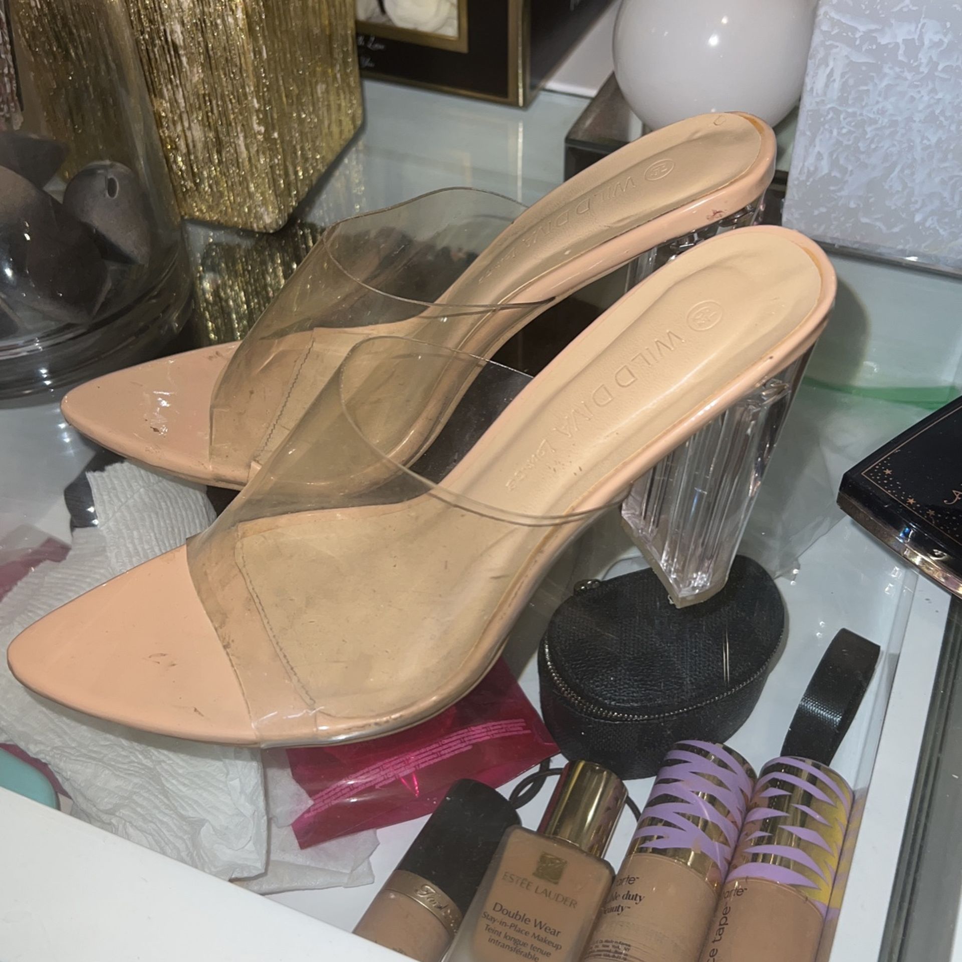 clear Nude Heels
